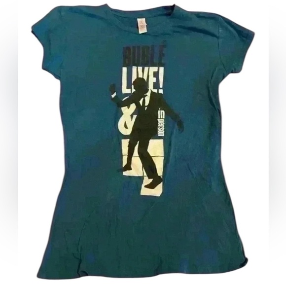 Michael Buble band shirt  blue large - Picture 1 of 3